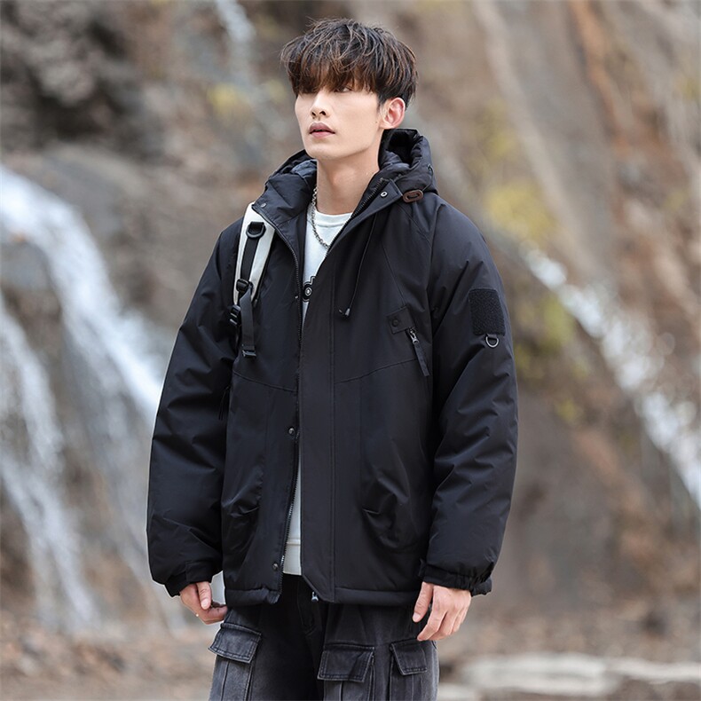 冬季冲锋衣男加棉加厚棉服连帽棉袄子棉衣工装超A266-MY8013-P75，男装棉衣，电商A266