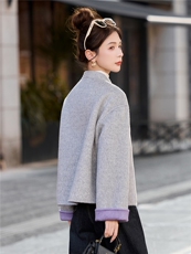 双面羊毛大衣女2025秋冬新款新中式国风小香风气质时尚毛呢外套潮，女装双面呢大衣，美沁