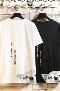 2021夏季新白砖墙日系大码男已注册卡通印花T恤宽松短袖T1006-P25图片