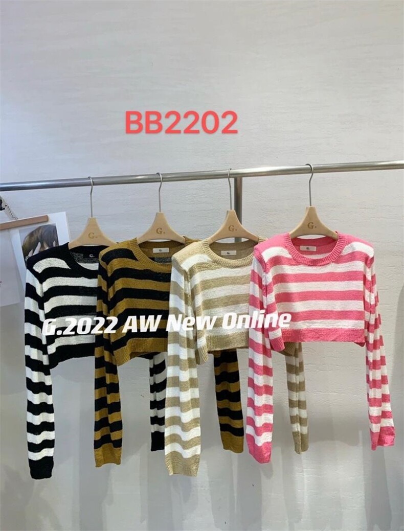 条纹针织上衣均码现货，其它，G
