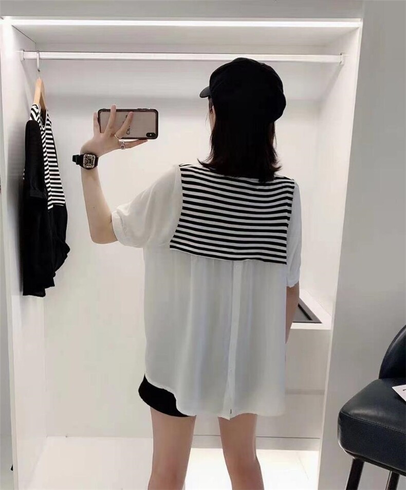 夏季新款拼接小衫，女装，萌之慧