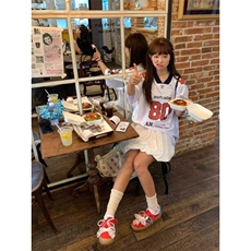 夏季新款设计感小众美式复古印花宽松短袖球衣T恤街头运动休闲T恤，男装T恤，星座506A
