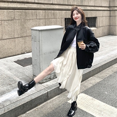 甜酷风美式复古黑色皮衣外套女春秋2025新款超火爆款高级感PU夹克，女装皮衣，2D076