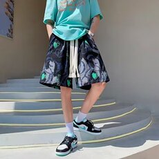 时尚新款慵懒五分休闲短裤男夏季薄款男文艺潮流原宿DA1069-P32，男装牛仔裤，星座208-5