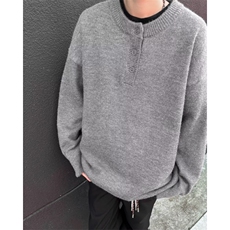 亨利领针织衫毛线衣青少年大码潮牌胖子宽松外套春秋装简约M6043，男装针织衫/毛衣，星座506