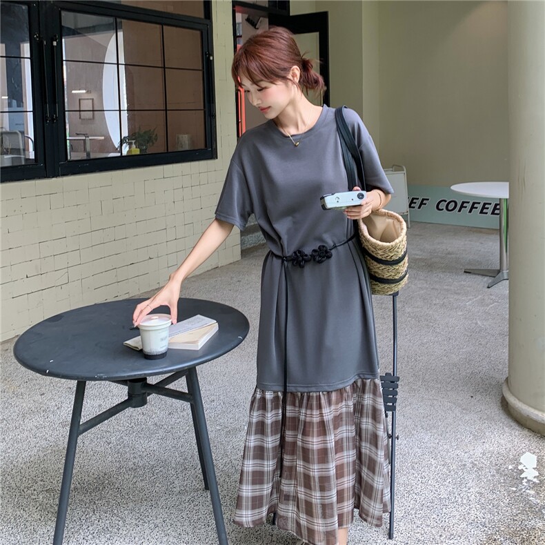 法式复古气质淡人显瘦连衣裙女2025夏季时髦氛围感百搭大裙摆长裙,女装连衣裙,秋水欣儿