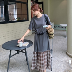 法式复古气质淡人显瘦连衣裙女2025夏季时髦氛围感百搭大裙摆长裙，女装连衣裙，秋水欣儿