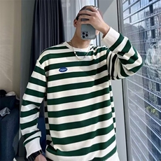 卫衣新款男上衣长袖T恤潮流时尚条纹打底衫潮牌男装WY03-P39，男装T恤，星座208-5