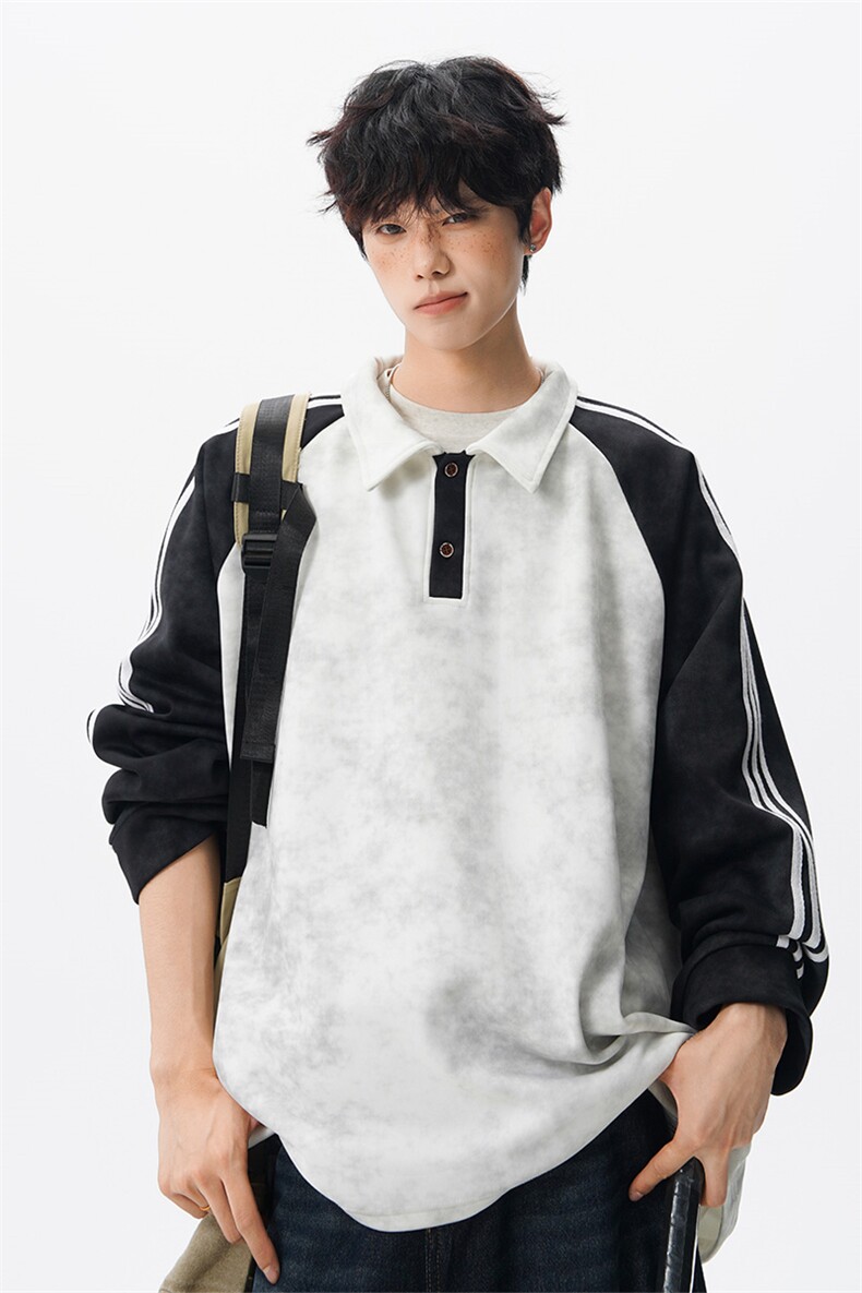 WY10162-特P45控88撞色拼接大码百搭宽松卫衣男,男装卫衣,电商A059