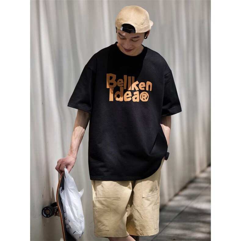 美式复古基础款简约纯棉休闲宽松短袖T恤男女同款B1394-P28网图,女装T恤,电商B245