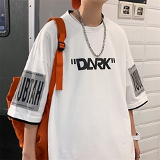 夏季薄款大码青少年短袖胖子加肥加大圆领宽松休闲T恤加大上衣，男装T恤，星座1210-1