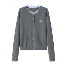 假两件针织开衫外套女秋2025新款上衣高级感刺绣宽松毛衣外搭潮，女装羊毛衫，艾米