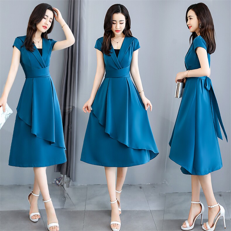 2021年新款通勒韩版时尚减龄气质百搭连衣裙，女装连衣裙，丽美静依