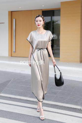 时尚醋酸连衣裙????，女装连衣裙，珀莎