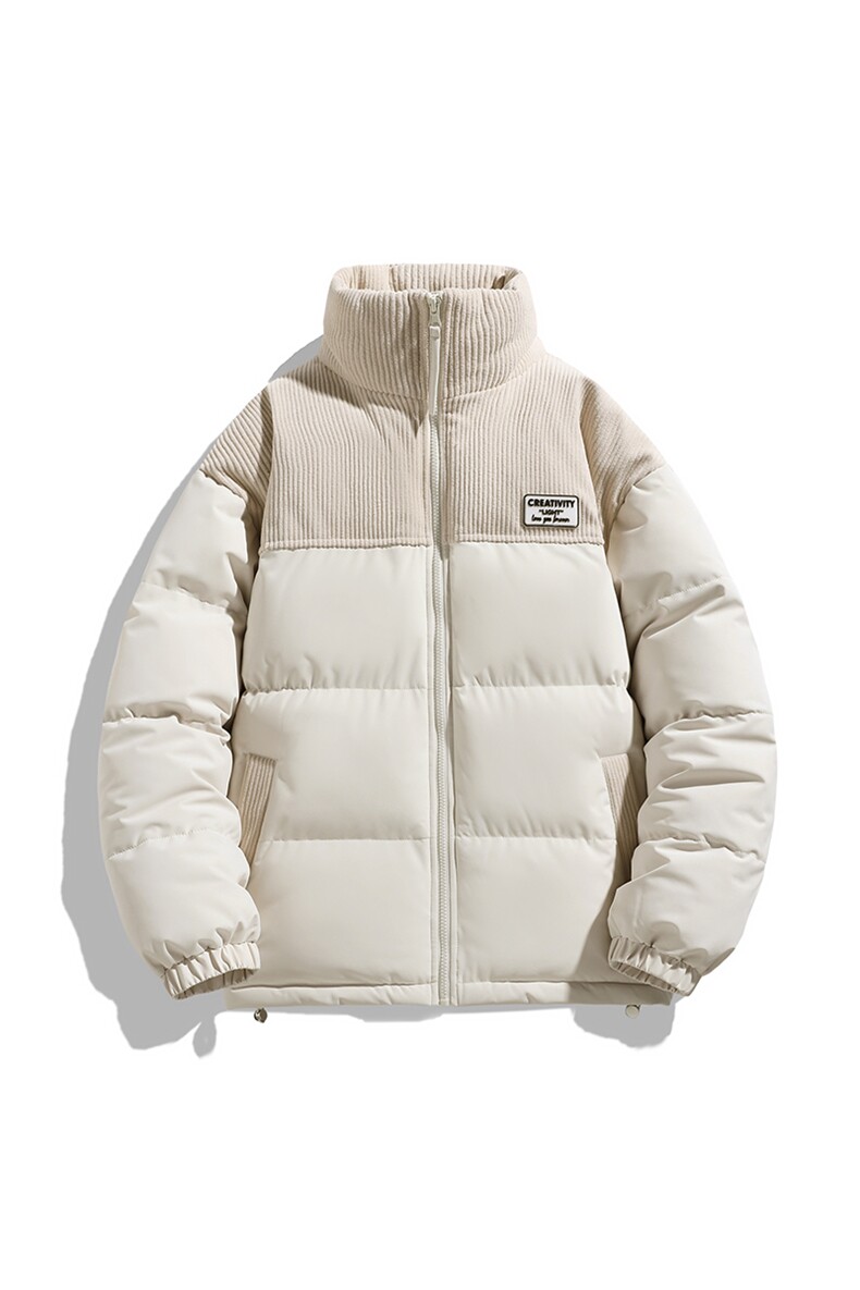 冬季青少年灯芯绒立领拼接外套休闲百搭面包服棉服5302-P78,男装棉衣,电商B306