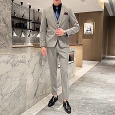 西服套装男西装男士商务休闲职业装修身新郎伴郎结婚三件套礼服潮，男装西服套装，星座505-2（原电商A260-1)
