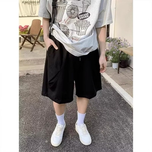 夏季新款美式短裤男潮牌薄款设计感小众宽松大码运动休闲五分裤子图片