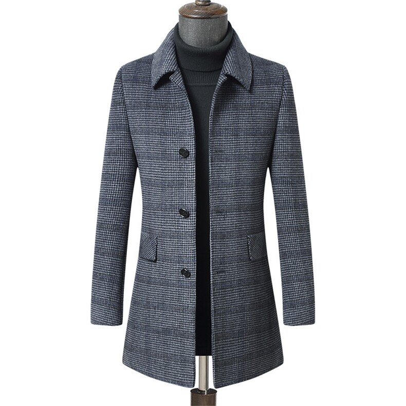 秋冬新款毛呢大衣男士羊毛外套中长款商务休闲男装ZELD1137-P410，男装毛呢大衣，电商B212（原钱塘6029）