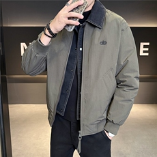 M-4XLB3539827P190卡其2025牛仔假两件翻领冬季男羽绒服外套，男装羽绒服，电商B353