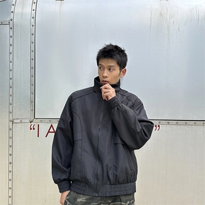 秋季2025老钱风抖音纯色休闲立领夹克店主风A236-82522-P130图片