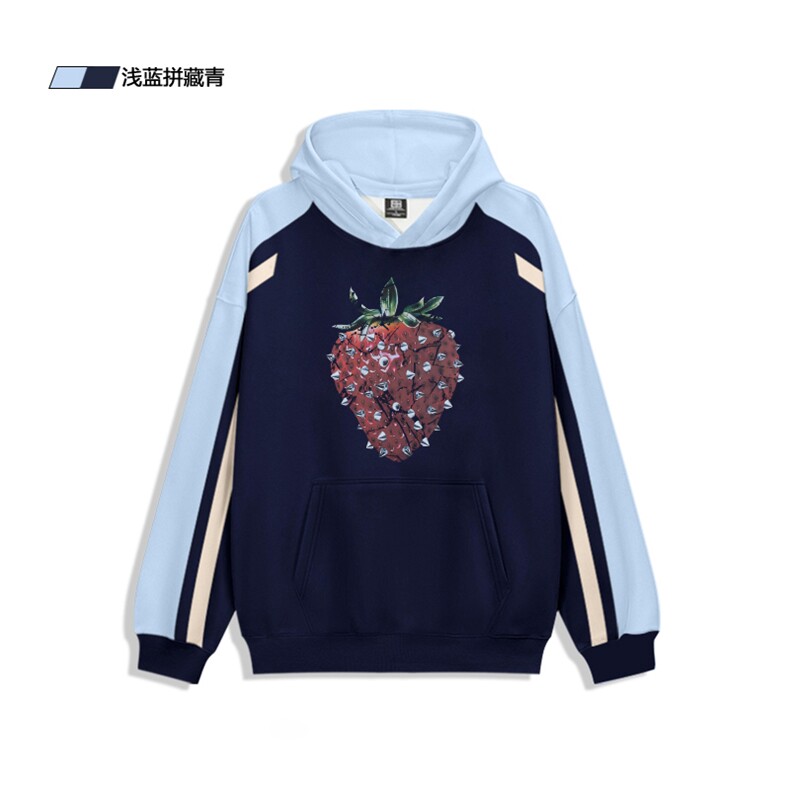 抖音得物供货提供视频秋冬重磅美式宽松接拼连帽卫衣3232,男装卫衣,电商A486