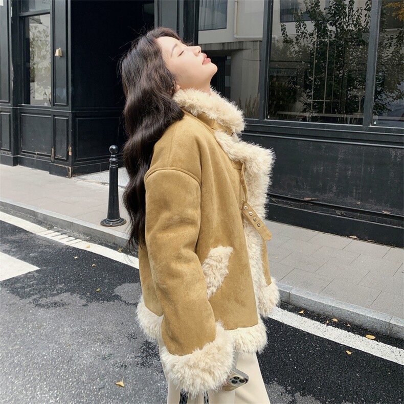 新款主推个性设计皮毛一体2672-P215-K318,女装短外套,2C129