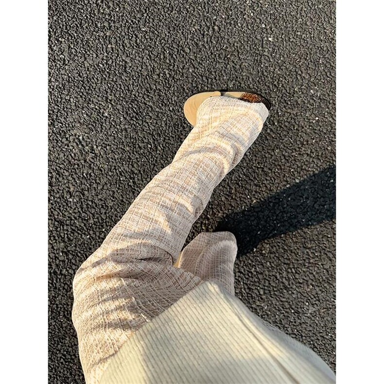 潮流复古纹理感大码百搭小香风直筒拖地休闲裤男K24129-特P35控68，男装休闲裤，电商A001-1