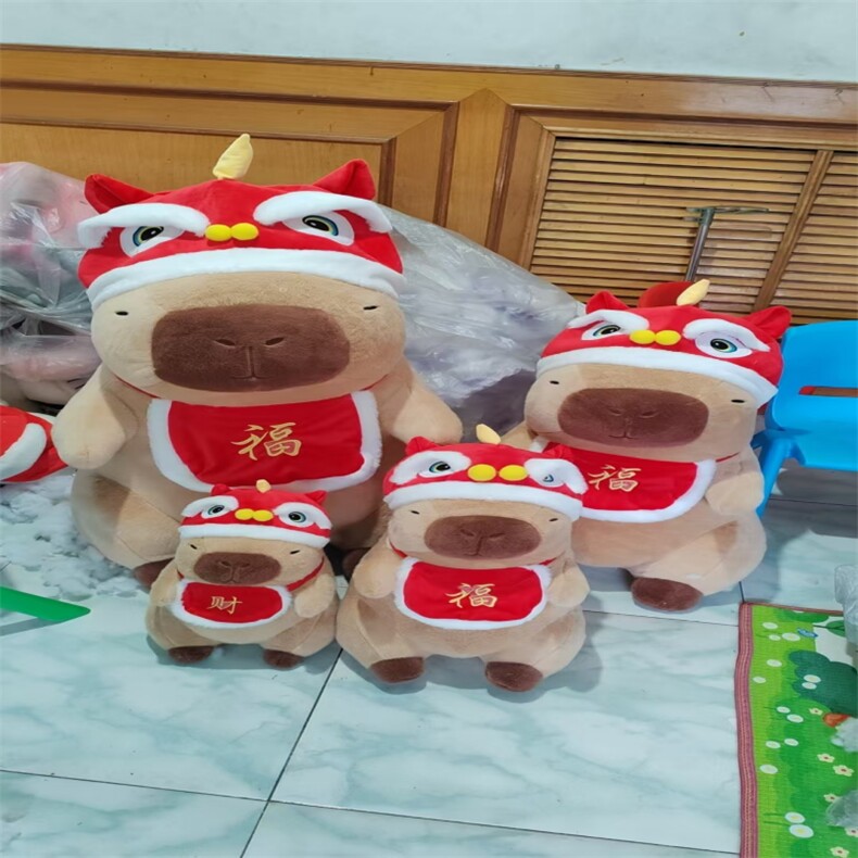 舞狮水豚，旭旭毛绒玩具厂