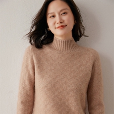 2025年秋季新款女士半高领针织上衣时尚休闲通勤百搭，女装羊绒衫，米琪莲羊绒