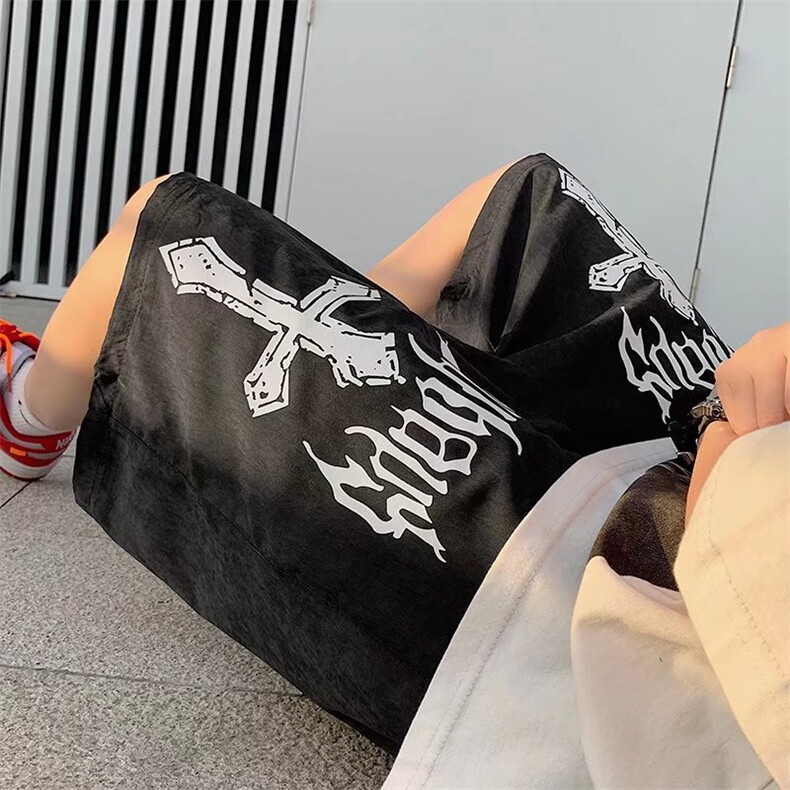 潮流时尚夏季牛仔短裤高街十字架短裤D019P26,男装牛仔裤,星座1116-2