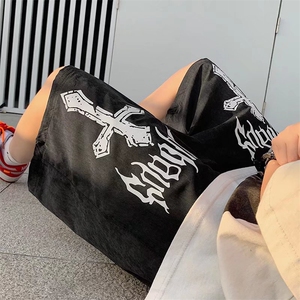 潮流时尚夏季牛仔短裤高街十字架短裤D019P26图片