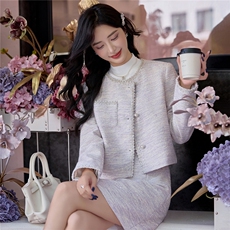 现货！！！小香风短裙套装女2025新款气质富家千金套装裙，女装套装/套裙，众宇琦