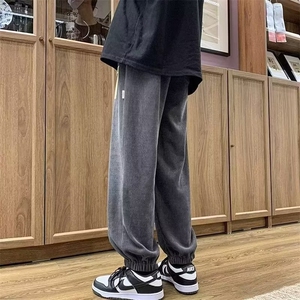 美式裤子男款秋季直筒宽松男裤春秋款休闲束脚卫裤XK14-P40图片