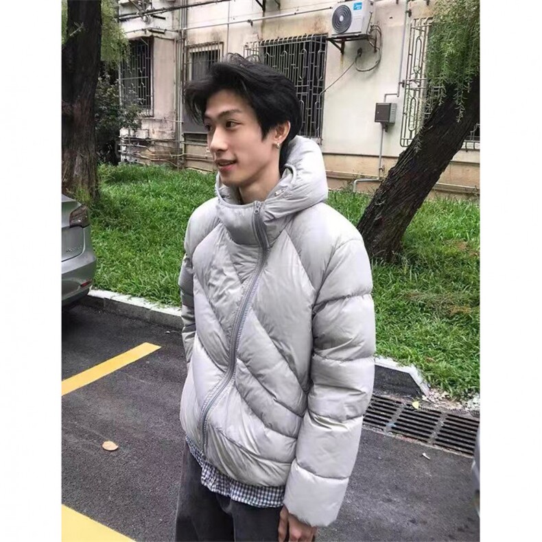 网图冬季斜拉链连帽排骨轻量保暖棉服MY125/P110,男装棉衣,星座205-3