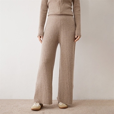 阔腿裤时尚气质纯色简约百搭潮流显瘦秋冬羊绒裤，女装休闲裤，雪山红莲