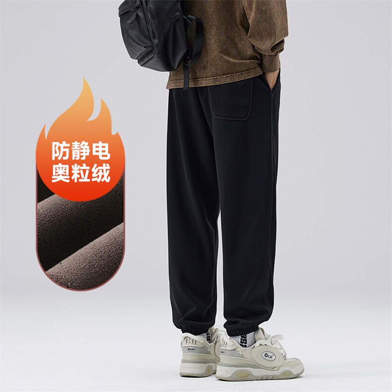 A178-16883AP80秋冬季加绒束脚裤弹力休闲卫裤,男装休闲裤,电商A178-1
