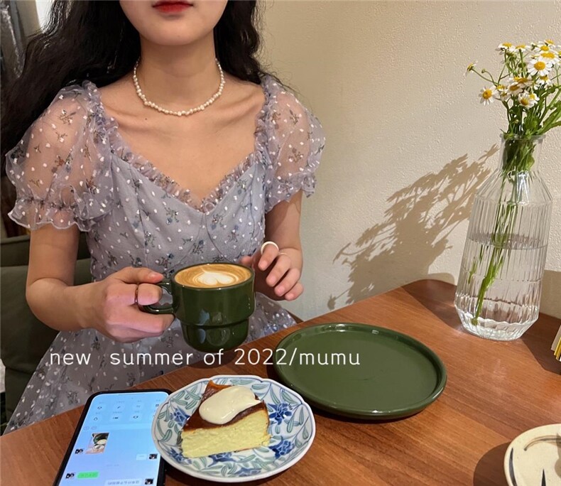 法式桔梗连衣裙，女装连衣裙，Mu Mu