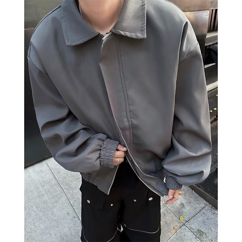 得物品质秋款男夹克衫行政夹克拉链外套有垫肩JK0847P68,男装夹克,星座1013-1