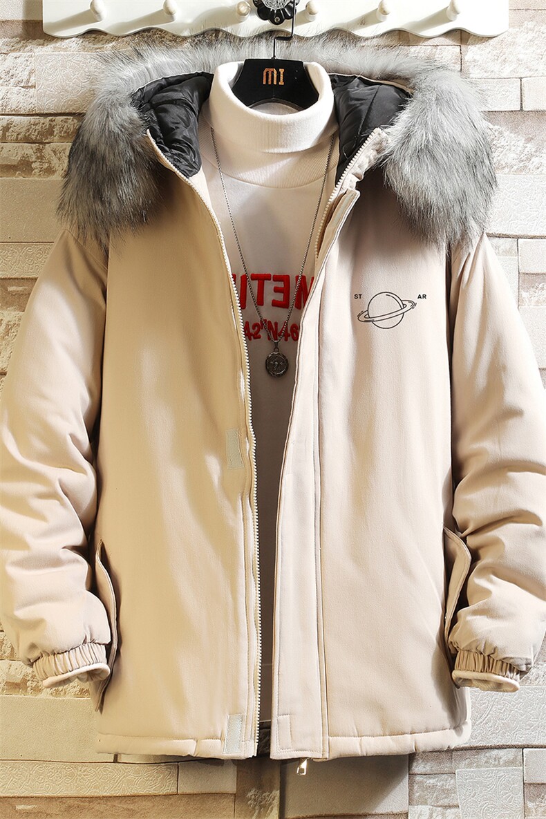 MM48238-P130冬季大毛领棉衣男士大码加厚棉袄男棉服砖墙,男装棉衣,电商A040A