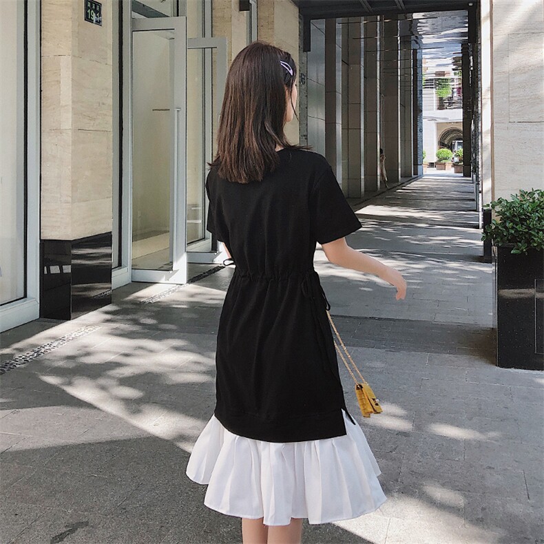 2021夏季新款假两件鱼尾裙连衣裙浙宝292A货号1905,女装连衣裙,时倾STUDIO