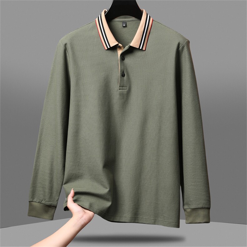 ZMS-L5615男式秋季新款长袖T恤男时尚休闲男装翻领简约体恤,男装T恤,电商B360