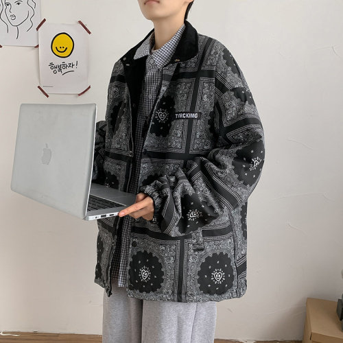 港风双面穿外套男韩版潮流休闲宽松加棉加厚夹克JK46-P60加棉70，男装夹克，星座1008-2
