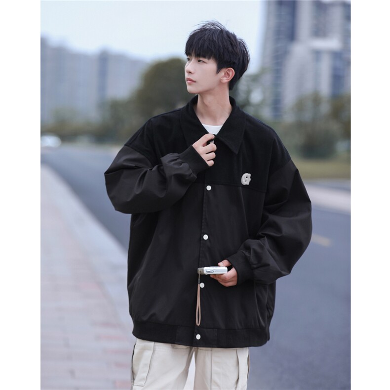 高品质！23秋季新款毛巾绣拼接翻领夹克外套GJK232-P80控108,男装夹克,电商B370