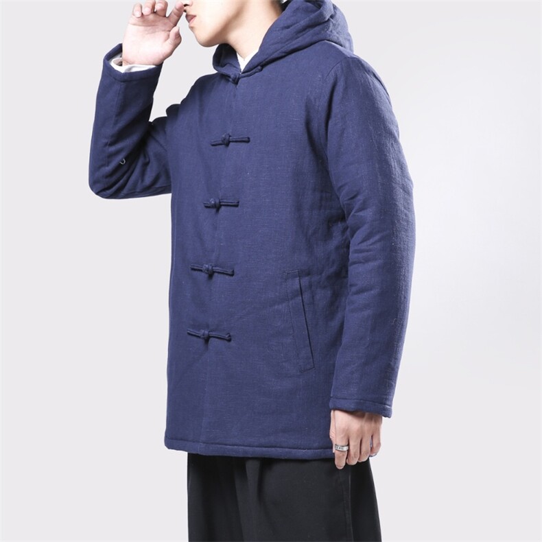 9061^冬季风加厚棉袄男士唐装中式棉服佛系古风棉衣潮外套,男装棉衣,钱塘777(原3023)