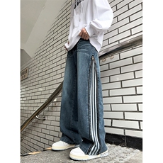 秋冬季美式高街牛仔裤男潮牌个性显高休闲裤G805/P50，男装牛仔裤，电商D202-1