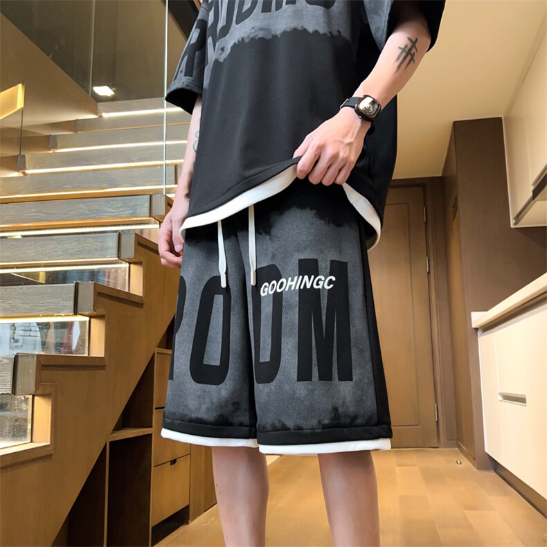 量大优供视频菠萝格印花短裤男大码M-5XDK22-特P25,男装牛仔裤,电商B325
