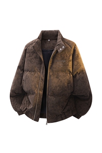 100聚酯PU皮棉服冬季宽松港风棉衣立领3D棉袄特P110控188MY252图片