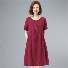 纯棉连衣裙女2024年夏季新款宽松大码遮肚子显瘦气质中年妈妈裙子，女装连衣裙，鑫鑫格