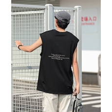 夏季纯棉背心男外穿潮流百搭纯色无袖T恤RT37P32，男装背心/马甲，星座1116-2