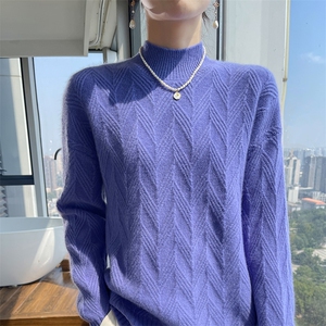 半高领羊毛衫女秋冬新款宽松百搭打底衫长袖洋气针织上衣内搭加厚图片